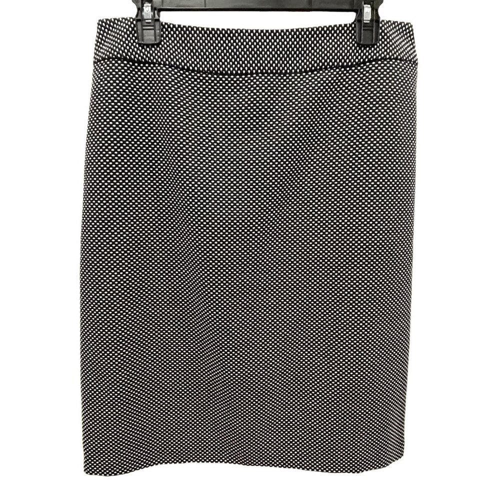 Pin Dots Pencil Skirt — Navy Blue & White — Size 10 Jones New York